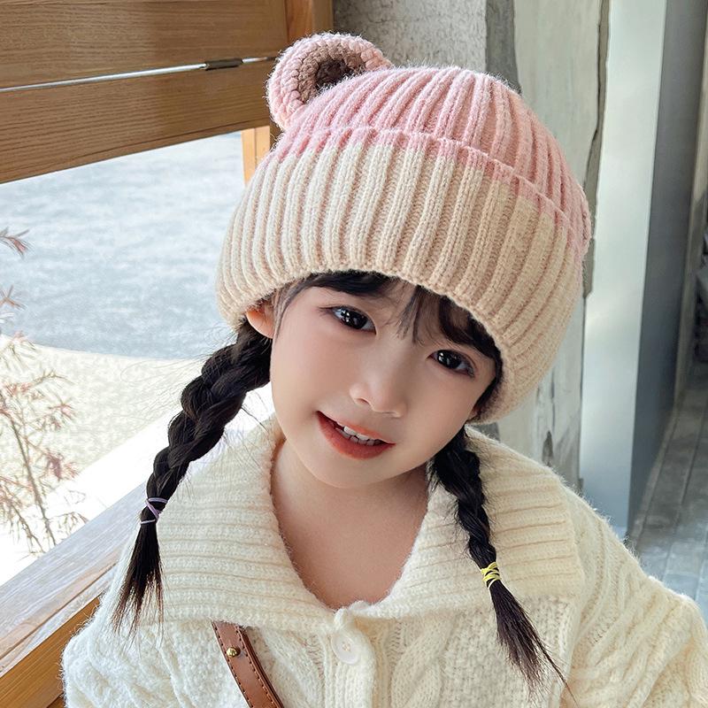 Children's Knit Wool Hat - Warm, Thick Winter Hat for Boys and Girls with Ear Protection