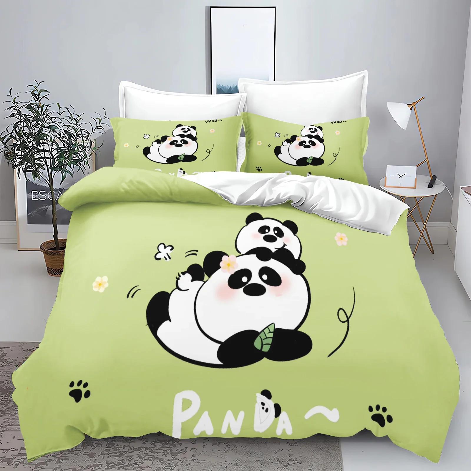 

3D Children S Bedding Set Cotton Covers 3-Piece 1 Quilt Cover 100% polyester Home Decor Panda Duvet Cover Set 228x228cm