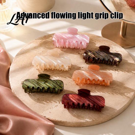 Anti Slip Hair Grips for Bun Pearlescent Claw Clip Non-Slip Clip Women Elegant Strong Soft Color Accessories Dating Hold Styling Decorative