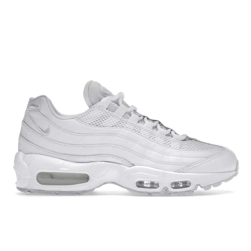Nike  Air Max 95 Next Nature Triple White Women Sneakers Metallic-Silver DH8015-100