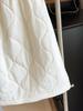 Korean High-End Quilted A-Line Midi Skirt for Women 2025 Autumn/Winter Gourd Stitching Elastic Waist