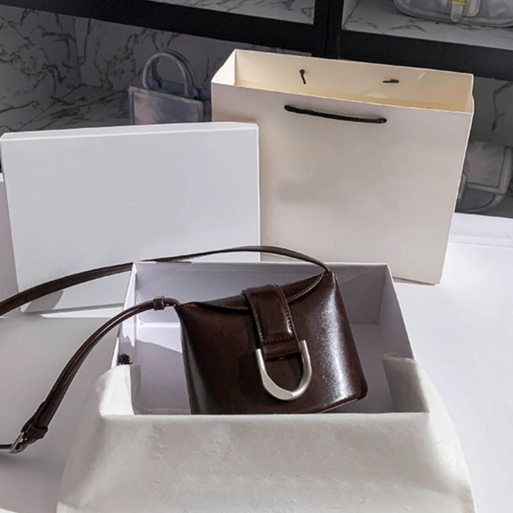 Korean Style Flap Crossbody Bags Fashion Design Versatile Saddle Bag Retro Bucket Bag  Outdoor