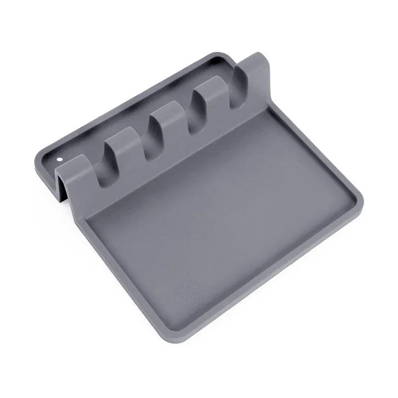 Kitchen Silicone Cutlery Holder BPA-free Durable Spoon Holder with Pad Heat Resistant Spoon Holder Kitchen Utensil