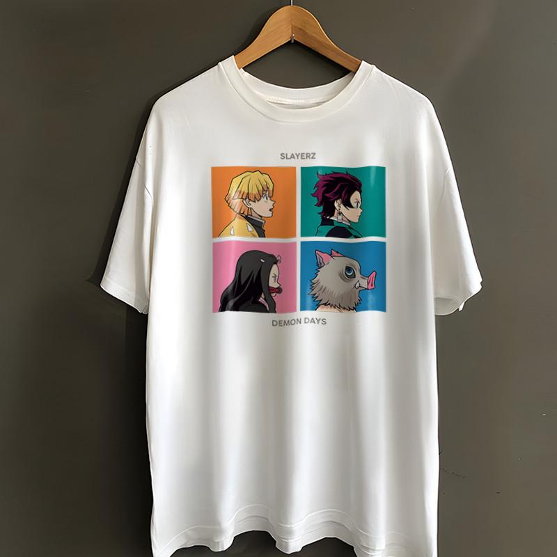 New Demon Slayer Anime Tshirt with Printed Lips and Shortsleeved Anime Merchandise By Isuke Isuke