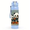 1PZ Gruppo Figure Panda Soffici 750ml Colore Plastica Borraccia Sportiva Tappo a Vite Flip-Top Anti-Goccia Per Sport Ufficio Uso Domestico