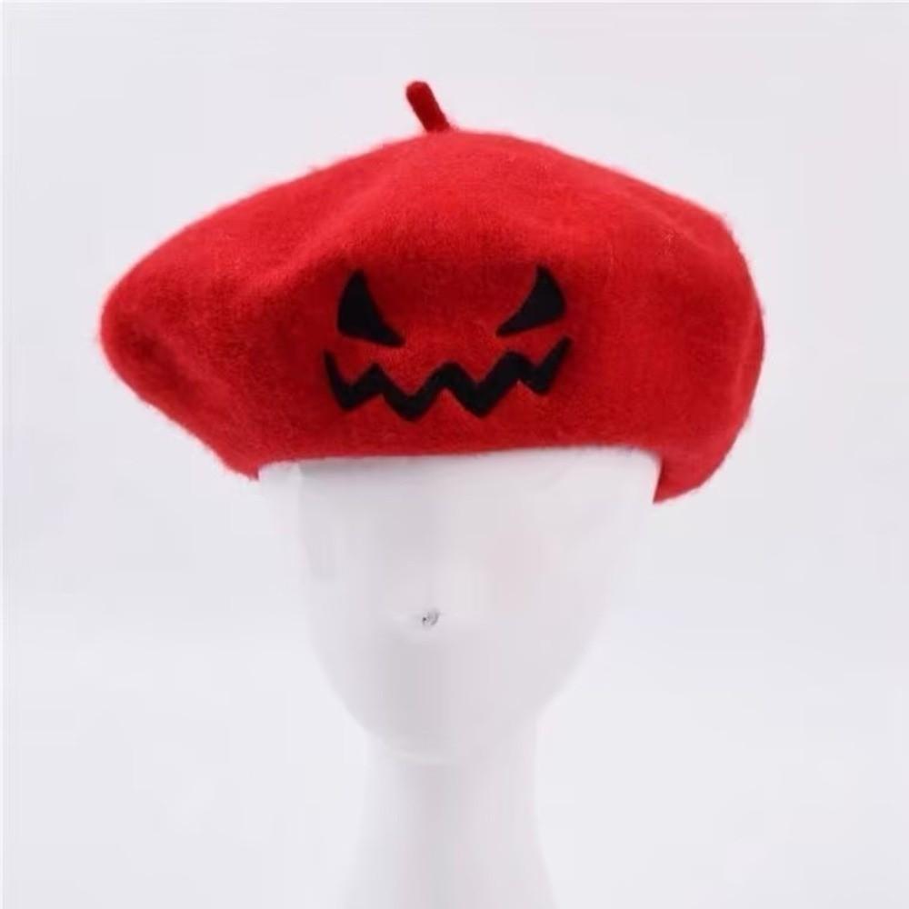 Embroidered Face Painter Hat Lightweight Artist Hat Warm Pumpkin Beret Hat  Autumn Winter Wear