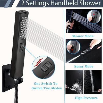Shower Mounting Black Shower&Spray 2 Function Handheld Bathroom Accessories Black Wall Stainless Steel Handheld Sprinkler