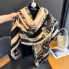 2024 New Scarf Women's Printed Butterfly Fashion Aging New Autumn and Winter Large Square Scarf ,Thickened To Keep Warm Student Shawl Cloak