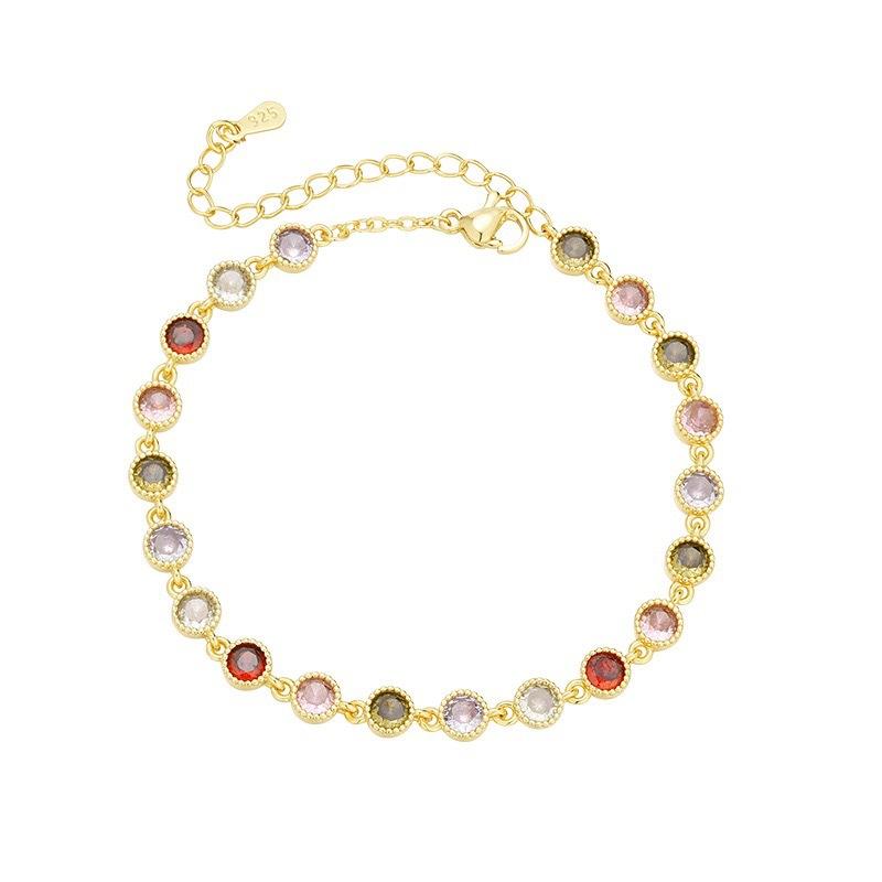 Colored Stone Bracelet Women's Light Luxury Niche Exquisite High-end Simple Versatile Bracelet New Girlfriend Jewelry 2026