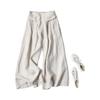 Women's Casual, Stylish, Loose-fitting, High-waisted, Cropped Cotton-linen Wide-leg Culottes