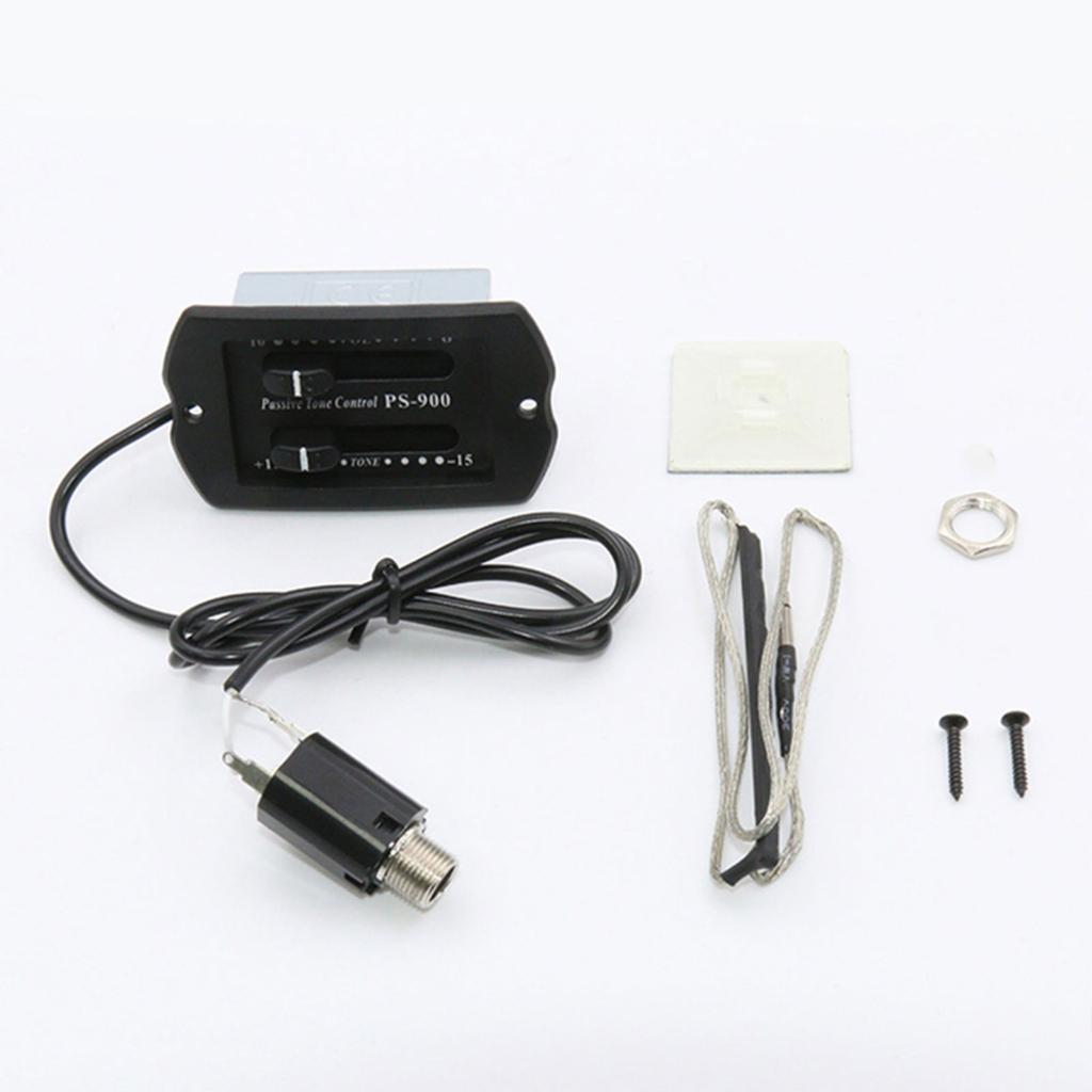 2 Band EQ Equalizer Guitar Preamp Piezo Pickup Tuner Acoustic Guitar Preamp Amplifier Equalizer Tuner for Guitar Use