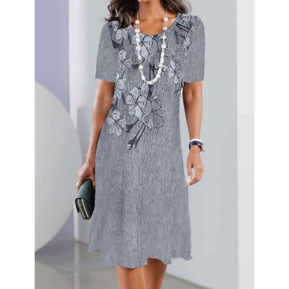 Summer Women's Short-sleeved Streetwear Retro 3d Printed Dress Women's Pullover Elegant Party Fashion Dress