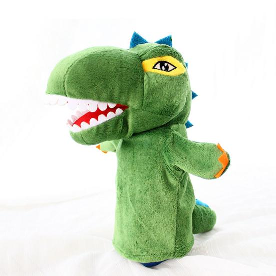 Cartoon Dinosaur Plush Soft Hand Puppet Kids Toddler Pretend Playing Toy Gift