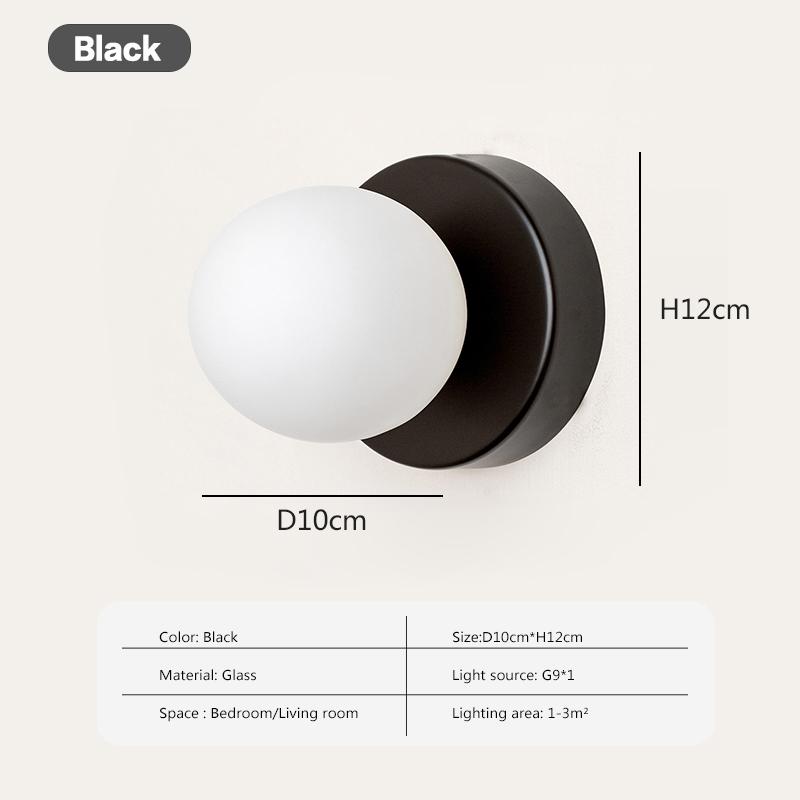 Nordic LED Glass Wall Lamp Minimalist G9 Base Orb Sconce For Bedroom Study Hallway Staircase Aisle Entrance Lighting Fixtures