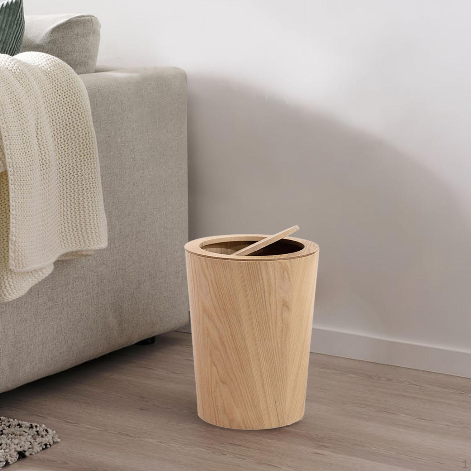 

Деревянная мусорная корзина с крышкой для домашнего использования Wood Color