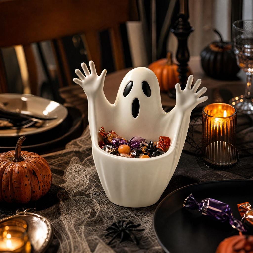 3D Printed Halloween Candy Dish Cute House Table Centerpiece for Party Treats