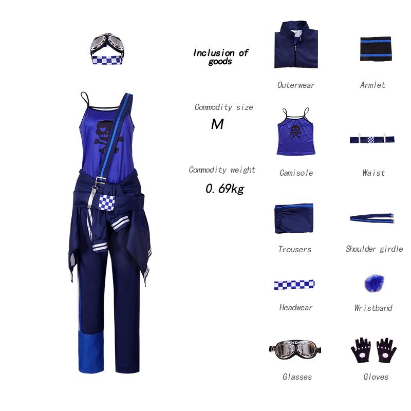 Anime Game Project Sekai Colorful Stage Cosplay Vtuber Ren Len Lolita Singer Blue Uniform Halloween Party Cosplay Dress Wig