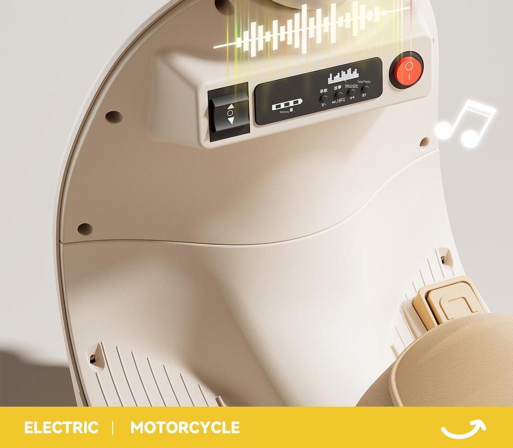 Elektrisches Dreirad-Motorrad für Kinder mit Fernbedienung und Lichtern für Jungen & Mädchen - Mulan Auto