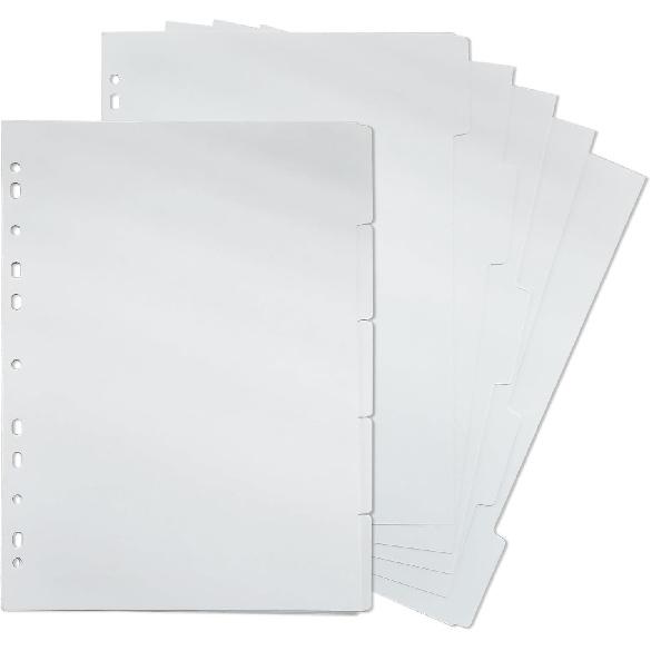 DY.2ten A4 Binder Dividers 11-Holes, Sturdy Kraft Paper Dividers with 5 Tabs for School Office Home, 2 Sets, 10 Paper Index Dividers.