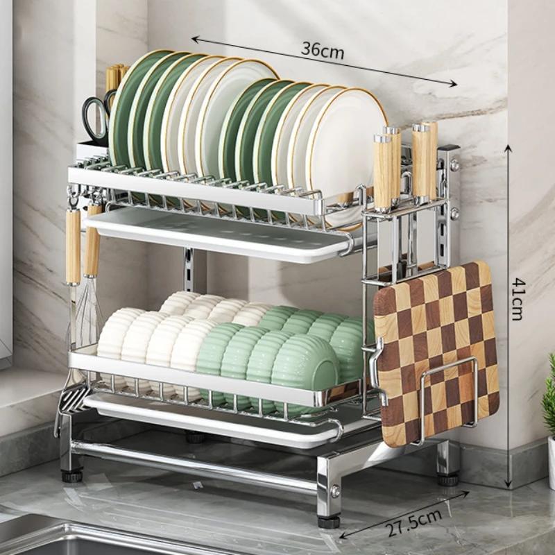 

Кухонная полка для хранения посуды Сушильная доска из нержавеющей стали Сушильная доска для кухонных принадлежностей Органайзер Полка для кухонных принадлежностей