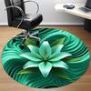 1pc Lily Flower Print Chair Carpet for Office, Round Non-Slip Durable Large Size Office Carpet, Suitable for Office, Beautiful Decoration