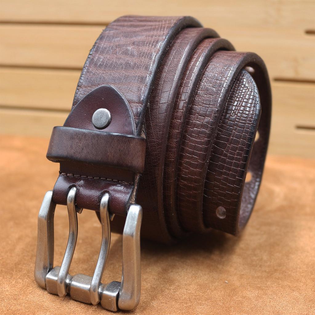 Retro Handmade Cowhide Belt, Men's Belt, Genuine Leather Casual Versatile Trousers Belt