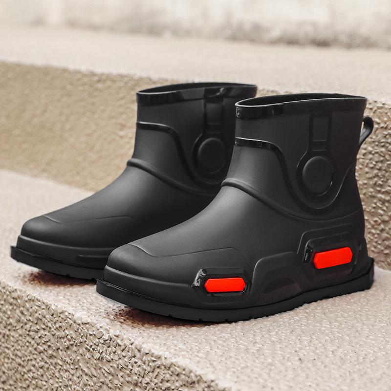 High Quality Men's Rain Boots Mid-calf Waterproof Work Boot Spring Fall Fishing Boots Men New Keep Warm Winter Rubber Rain Shoes