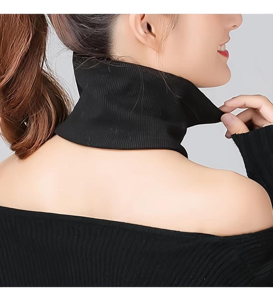 Elegant Zipper Neck Warmer, Stretchable Windproof Knit Scarf and Collar for Warm Decoration