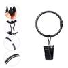 10Pcs Curtain Rings With Clips Metal Curtain Hooks Hangers Black Drapery Clips With Rings Curtain Accessories