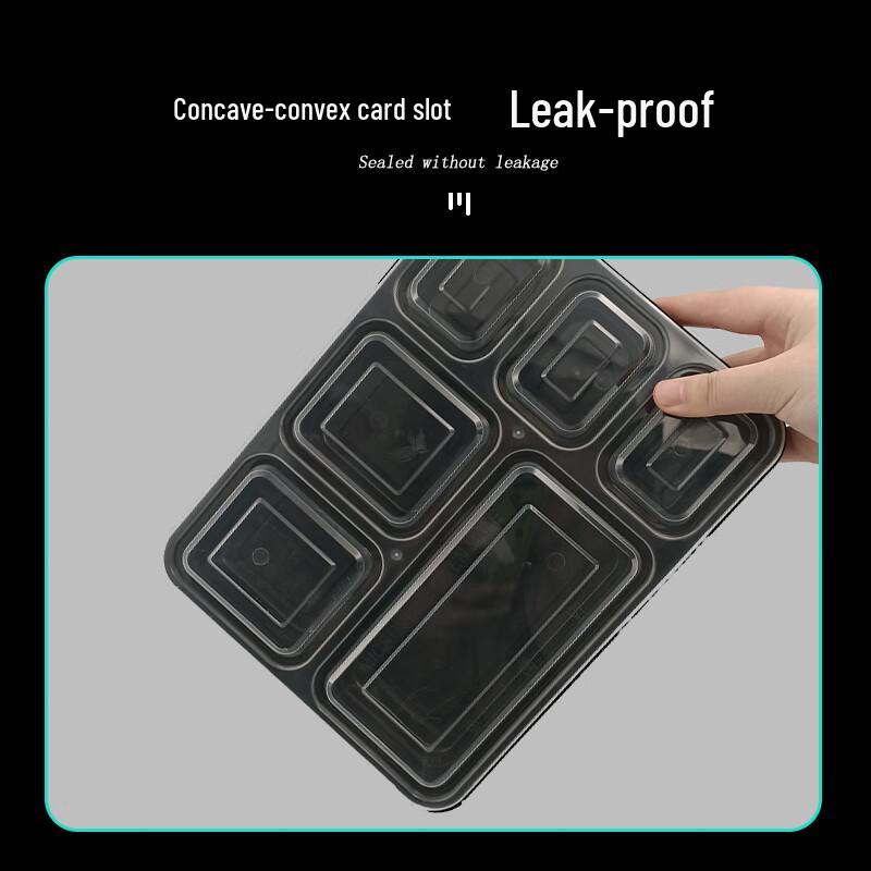 Disposable 6-Compartment Meal Box