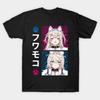 Men Women Cotton T Shirt Fuwawa Mococo Hololive Print Casual Streetwear Cat Girl Anime Graphic