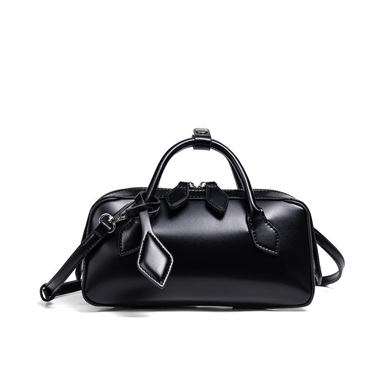 OL retro simple portable Boston bag women's autumn high-end sense popular fashion commuter shoulder messenger bag