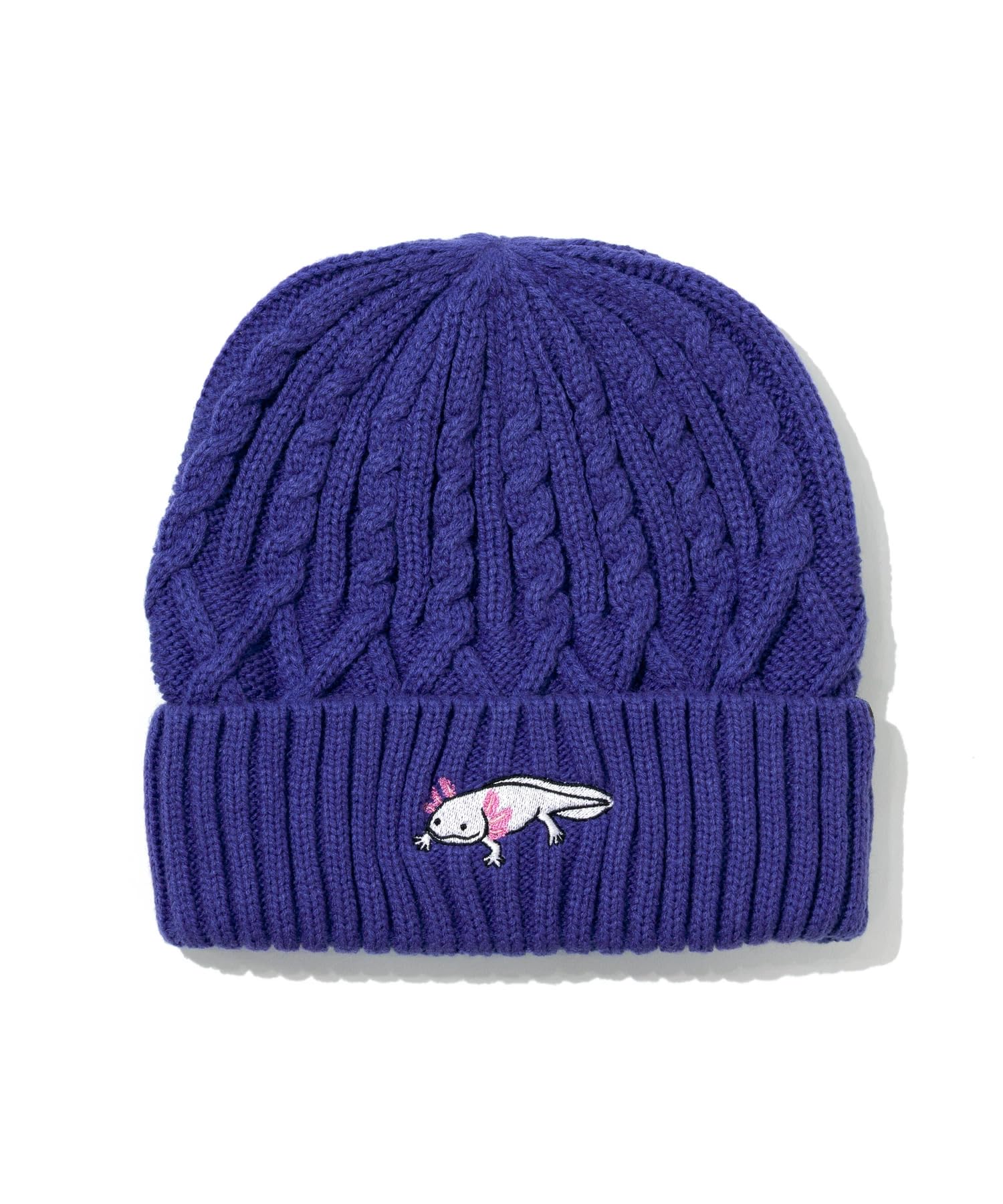 

[go slow caravan] 359103 Cable Embroidered Knit Cap, Violet, Free Size