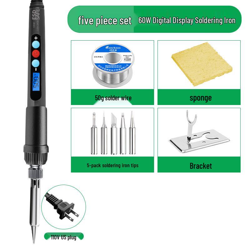 Digital Display Temperature Control Electric Soldering Iron Set for Home Repair & Welding