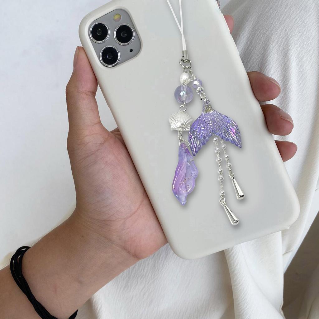 Sweet Mermaids Love Keyring Portable Phone Lanyard Phone Charm Trendy Bag Charm for Daily Use Stylish Outfits