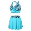 Costume da bagno europeo e americano Costume da bagno spezzato Abito conservativo da donna Set bikini Costume da bagno a tinta unita