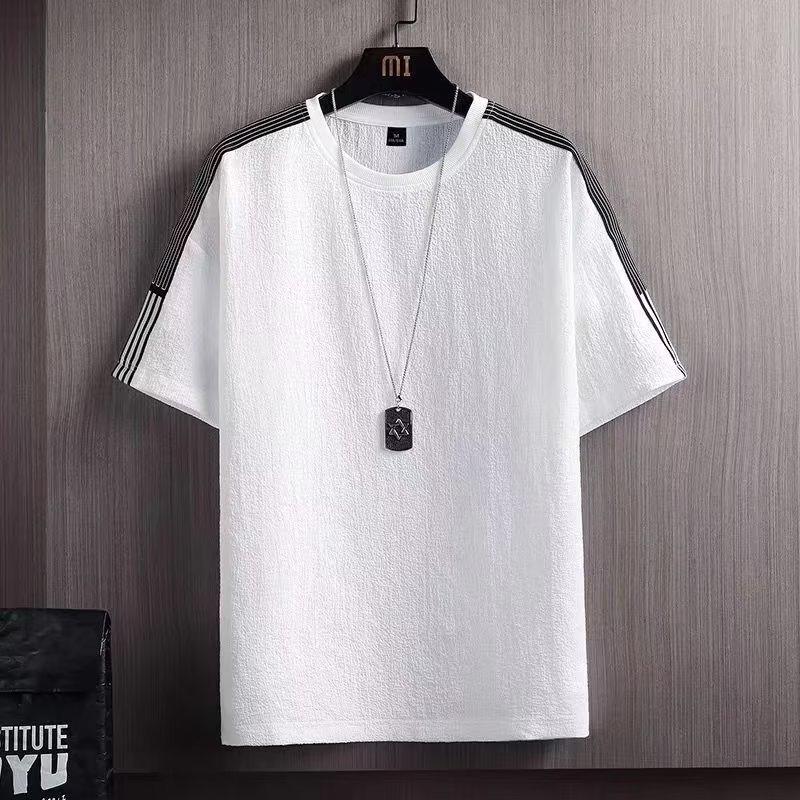 2025 Japanischer Stil Herren Baumwolle Leinen Weiß Halbarm T-Shirt, Lockerer Schnitt, Einfaches Design