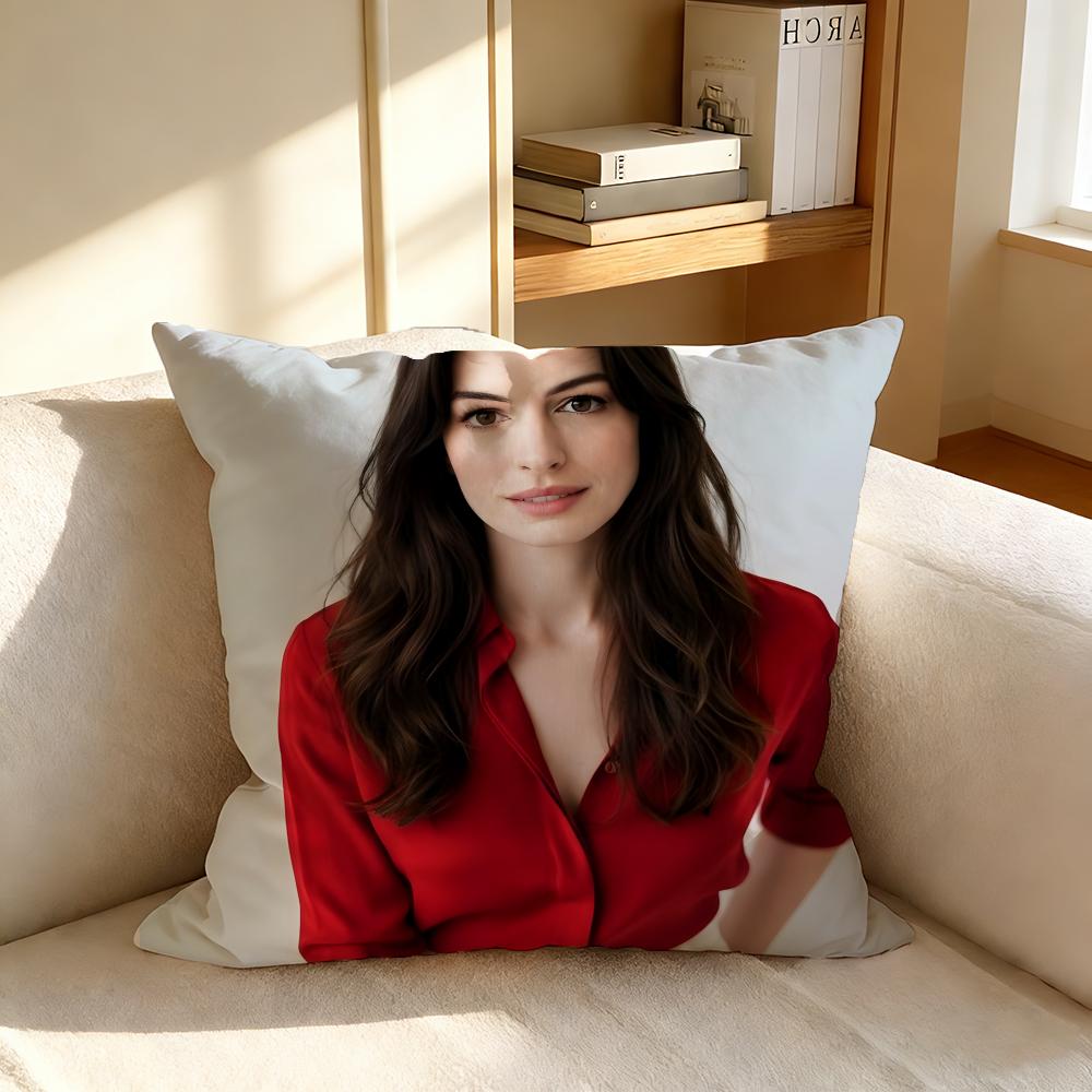 Cushion Cover Cushion Cover, Soft Washable Linen Pillowcase, Multi-Scene For Sofa, Bedroom And Office. S-Anne Hathaway