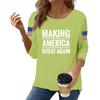 Women's Casual Fashionable Sexy Comfortable Neck Three-Quarter Sleeve Top
