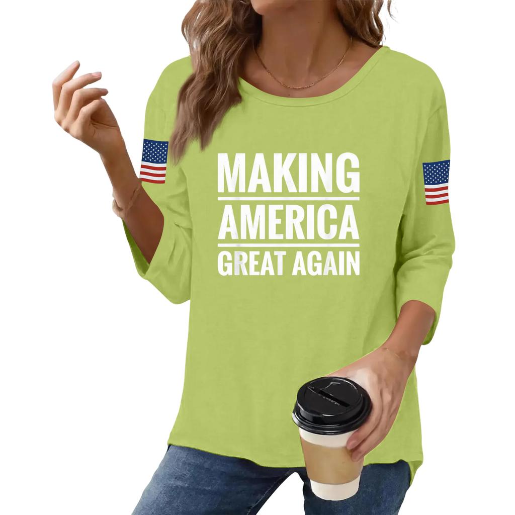 Women's Casual Fashionable Sexy Comfortable Neck Three-Quarter Sleeve Top
