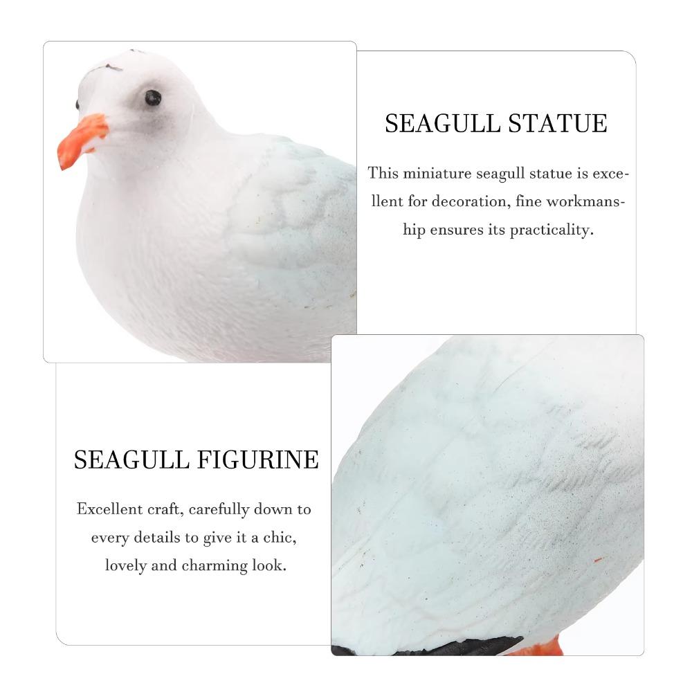 2 Pcs Unique Nautical Seagull Statue Handmade Simulation Seagull Sculpture  Home Decor