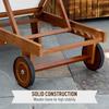 Outdoor Acacia Wood Texteline Beach Sun Lounger Garden Patio Sunbed Recliner Chaise Adjustable Backrest With Wheels