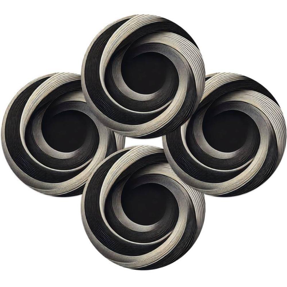 4PCS Anti-scald Geometric Placemats Heat Insulation Round Dining Mat Linen Table Mat  Home Decor