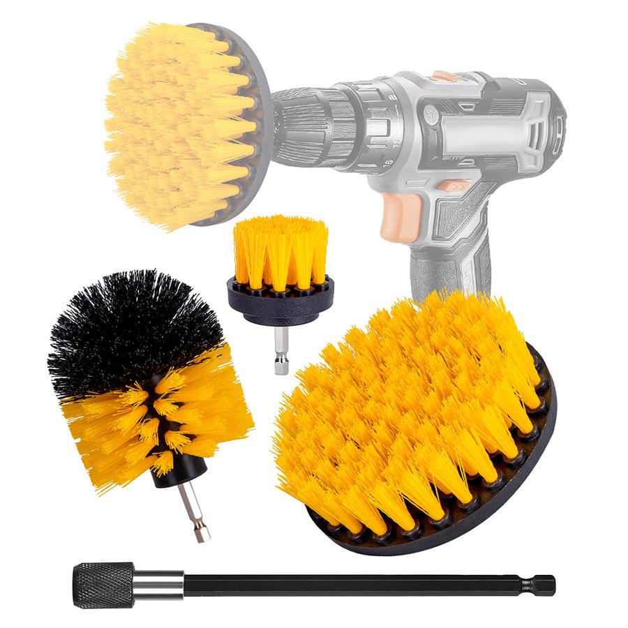 4-Piece Electric Drill Cleaning Brush Set for Car, Kitchen, and Bathroom