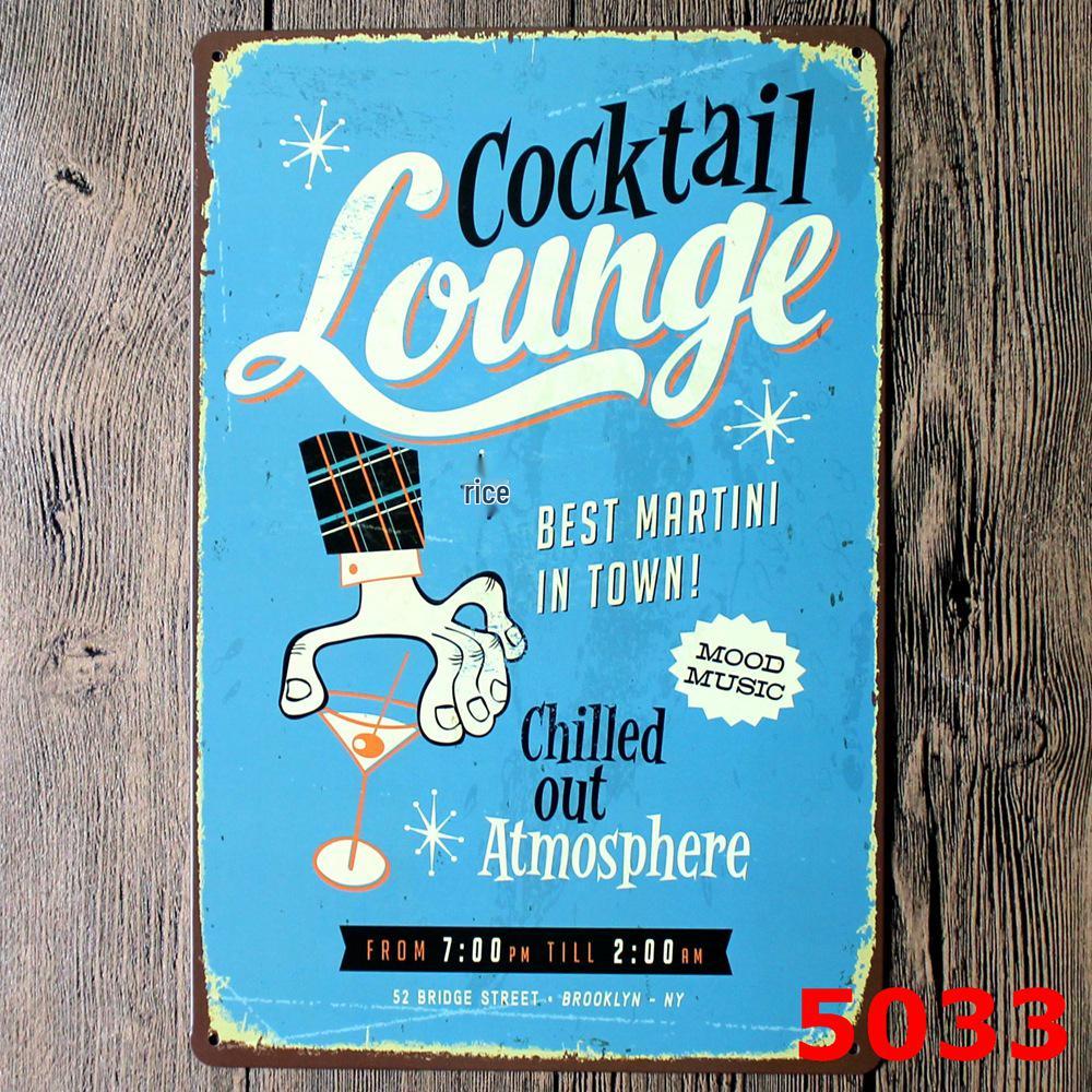 Vintage Cocktail WiFi Tin Sign for Bar, Bedroom, KTV, and Restaurant Décor