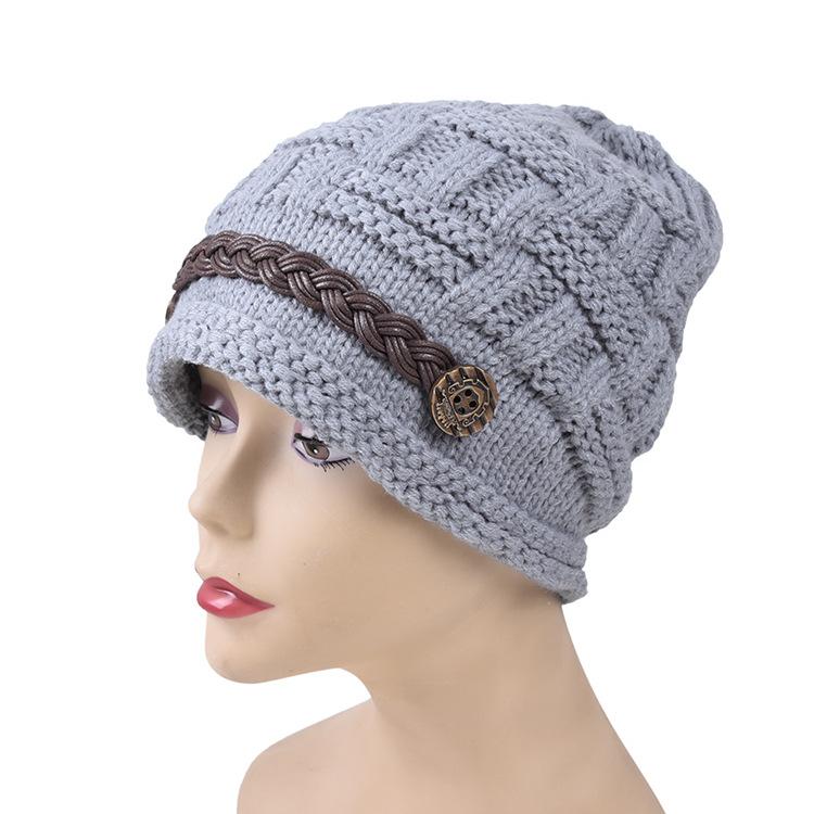 

Winter Hats for Women Thicker Beanies Hemming Belt Knitted Cap Girls Autumn Beanie Ladies Solid Cute Warmer Bonnet Casual Cap Free Size(58-60cm)