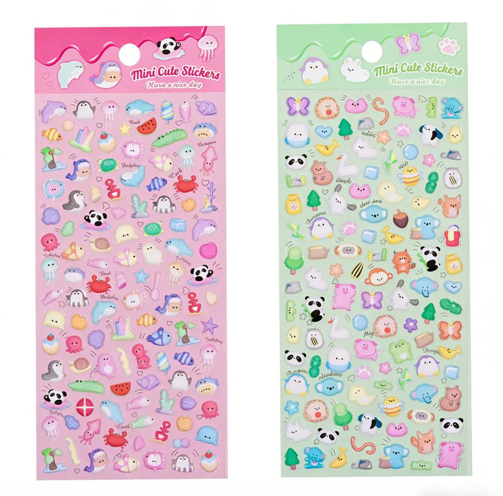 3D Stickers 4 Sheets Mini Squishy Stickers Cute Mini Bubble Stickers Perfect for Decorating Phone DIY and Small Gifts - - - - Kids, Girls, Cases,