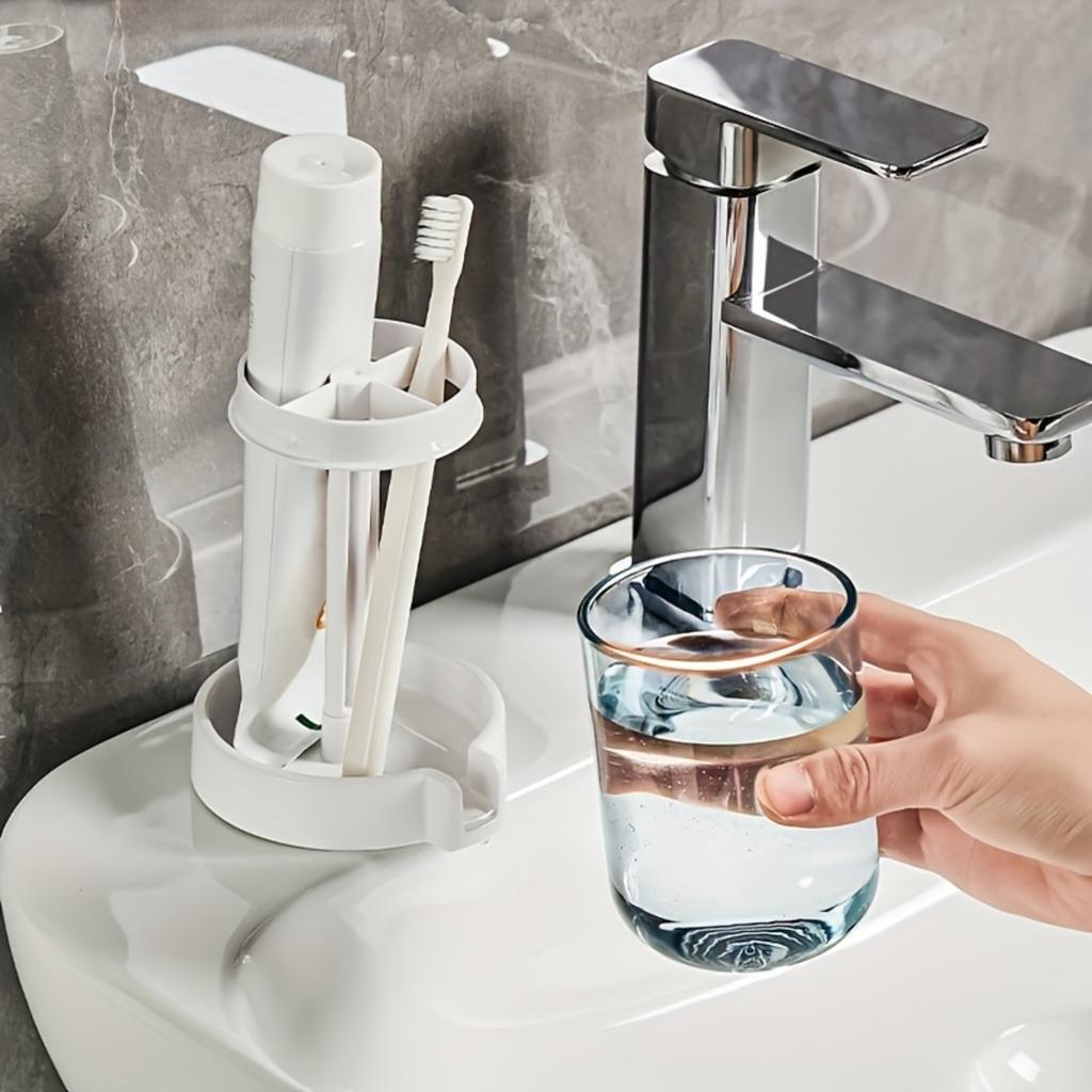 Toothbrush Holder with Dust Cover. Toothbrush Cup Holder with Drainage, Flow Guide, Storage Cup Holder. Home Multifunctional Dental Appliance Holder