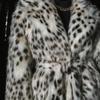 Women's leopard print imitation fur jacket fox hair long coat toka hooded winter mink trench coat fur