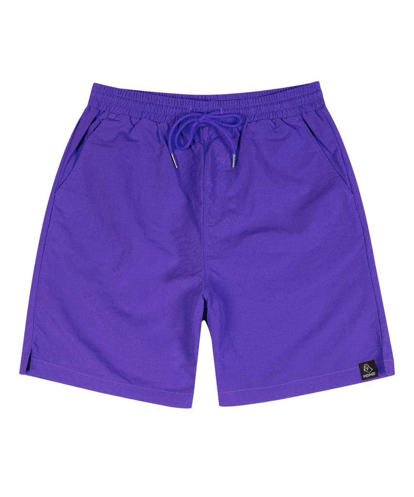 MOZMOZ [2Pack] Nylon Elastic Waist Basic Shorts